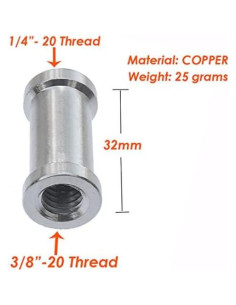 Adaptador Tornillo Macho 1/4" a 3/8" Cobre 32mm - 2 Paquetes 2