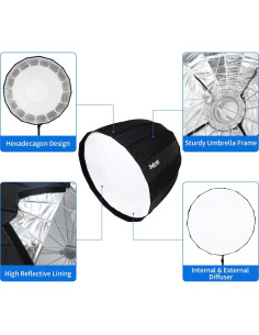 Softbox Parabólico Profundo Selens 70 cm Montura Bowens 2