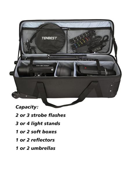 Bolsa Rodante para Cámara TENBEST 100cm con Ruedas y Divisores
