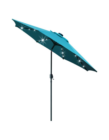 Sombrilla de Patio Solar LED 2.74m Sunnyglade Azul Teal