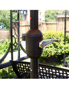 Sombrilla de Patio Solar LED 2.74m Sunnyglade Azul Teal 2