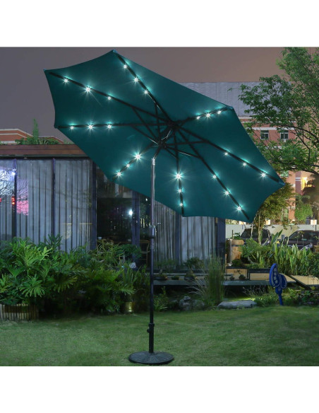 Sombrilla de Patio Solar LED 2.74m Sunnyglade Azul Teal