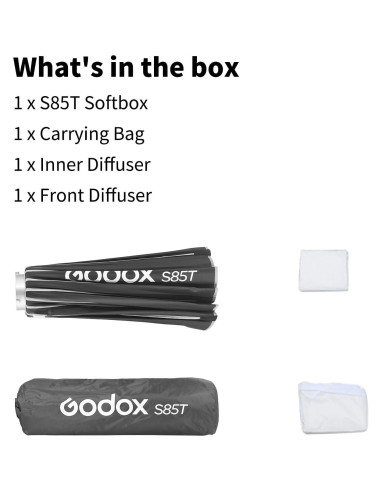 Paraguas Softbox Godox S85T 85cm con Montura Bowens