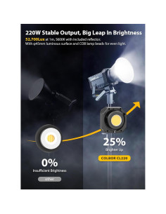 Luz de Video COLBOR CL220 220W Bi-Color 2700-6500K CRI96+ 2