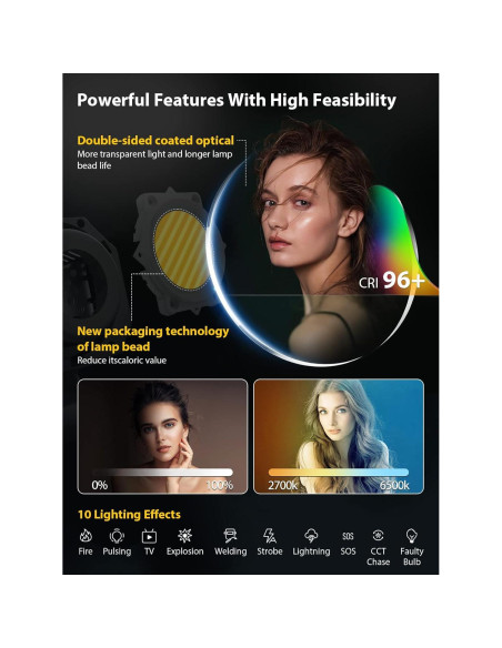 Luz de Video COLBOR CL220 220W Bi-Color 2700-6500K CRI96+