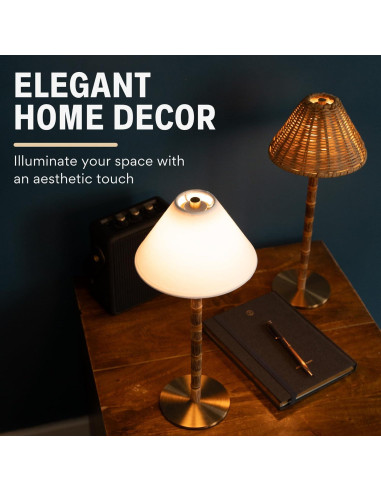 Lámpara de Mesa LED LUXE LYKOS 38 cm Batería Recargable Blanca