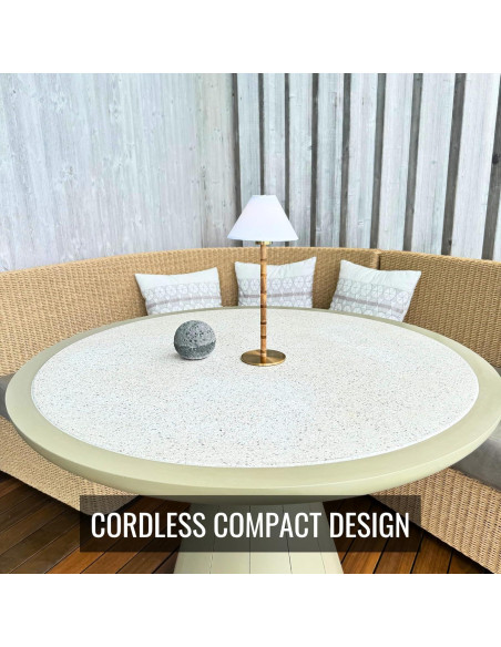 Lámpara de Mesa LED LUXE LYKOS 38 cm Batería Recargable Blanca