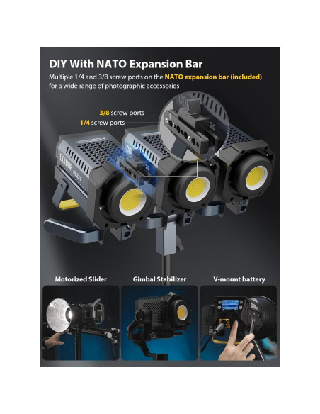 Luz de Video COLBOR CL220 220W Bi-Color 2700-6500K CRI96+