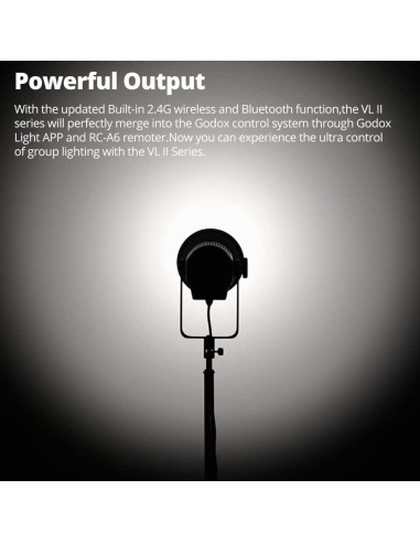 Luz LED Godox VL200II 215Ws 5600K con Montura Bowens