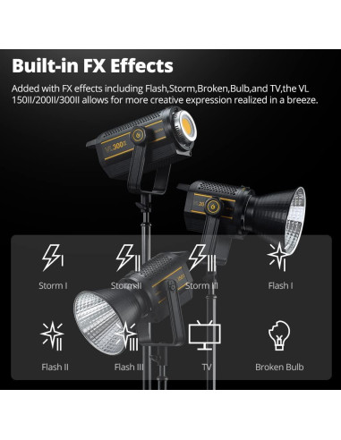 Luz LED Godox VL200II 215Ws 5600K con Montura Bowens