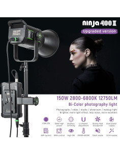 Luz de Video LED Bi-Color Weeylite Ninja 400 II 150W 12750LM 2