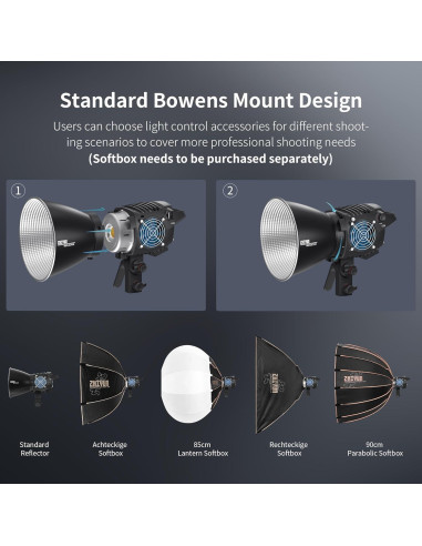 Luz de Video ZHIYUN MOLUS B100 100W COB LED 2700K-6500K