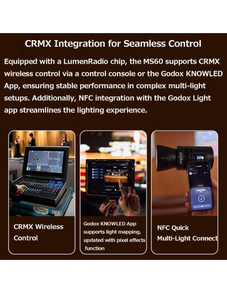 Luz LED Bi-Color Godox MS60Bi para Video y Streaming