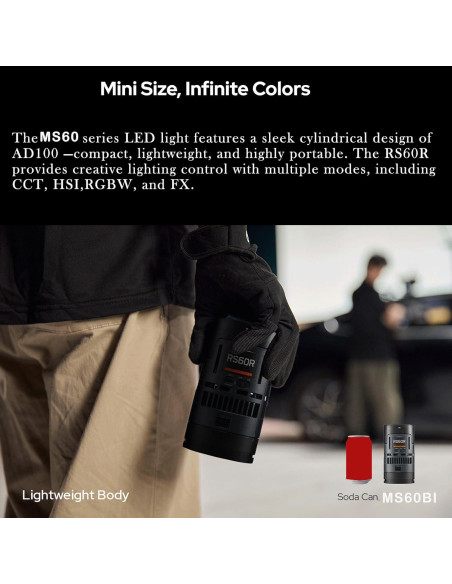 Godox MS60BI Luz de Video LED 60W Bi-Color CCT RGBW