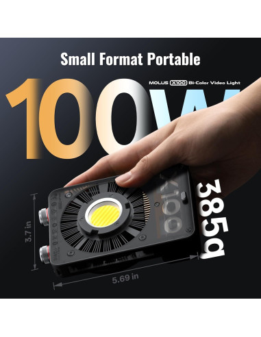 Luz de Video Bi-Color ZHIYUN MOLUS X100 100W Compacta