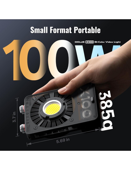 Luz de Video Bi-Color ZHIYUN MOLUS X100 100W Compacta