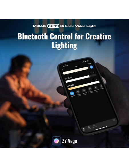 Luz de Video Bi-Color ZHIYUN MOLUS X100 100W Compacta