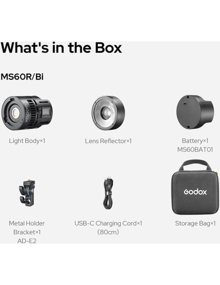 Godox MS60BI Luz de Video LED 60W Bi-Color CCT RGBW