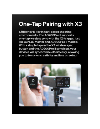 Flash Estroboscópico Godox AD200 Pro II 200Ws TTL Inalámbrico