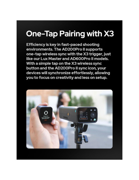 Flash Estroboscópico Godox AD200 Pro II 200Ws TTL Inalámbrico