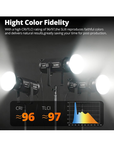 Luz LED Godox SL300III 320W 5600K para Fotografía y Video