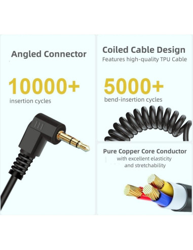 Cable de Sincronización Flash Keabroir CSRC-2.5-6.35 para DSLR