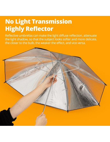 Paraguas Reflectante AMBITFUL Negro Plateado 43in x2