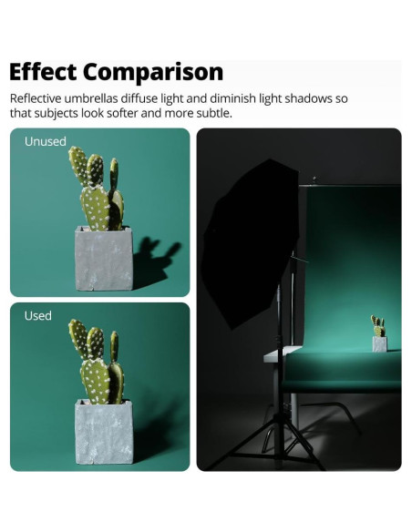 Paraguas Reflectante AMBITFUL Negro Plateado 43in x2