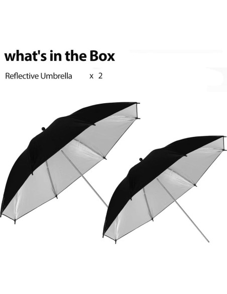 Paraguas Reflectante AMBITFUL Negro Plateado 43in x2