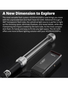 Cabeza de Flash Stick Godox AD-S200 200Ws 5800K-200K 2