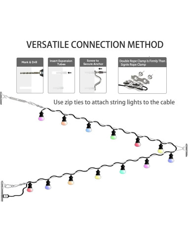 Kit de Cable de Acero Inoxidable 50m BRISBONN con Tensores M5