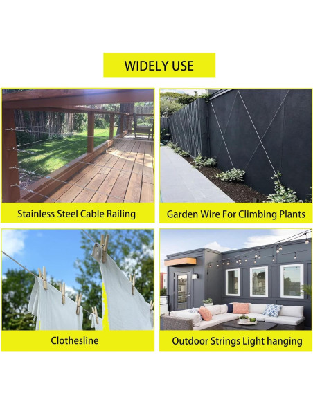 Kit de Cable de Acero Inoxidable 50m BRISBONN con Tensores M5