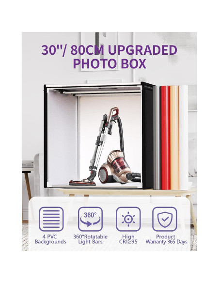 Caja de Luz SAMTIAN 80x80x80 cm con 126 LED y 4 Fondos