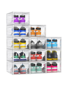 Organizador de Zapatos Kjfeoiye 12 Cajas Apilables Acrílico Blanco