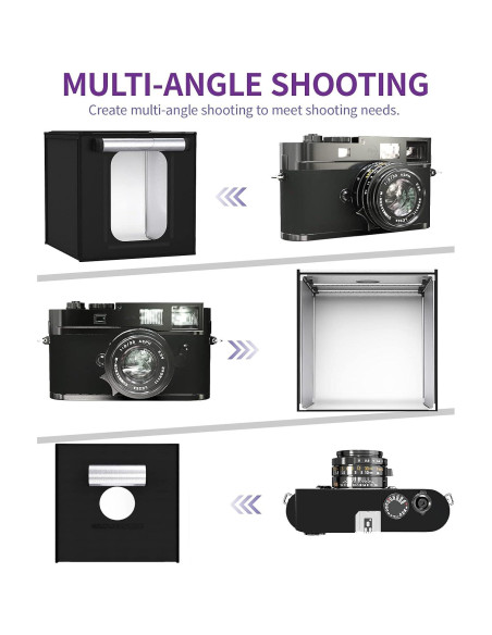 Caja de Luz SAMTIAN 80x80x80 cm con 126 LED y 4 Fondos