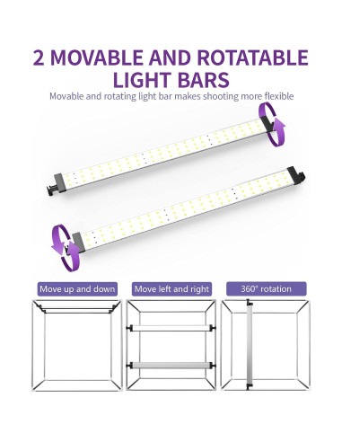 Caja de Luz SAMTIAN 80x80x80 cm con 126 LED y 4 Fondos