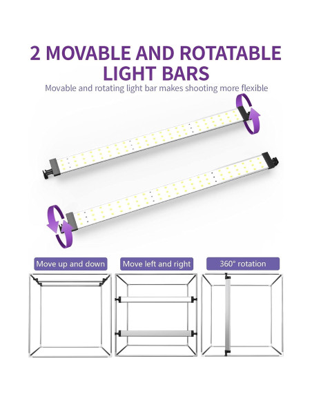 Caja de Luz SAMTIAN 80x80x80 cm con 126 LED y 4 Fondos