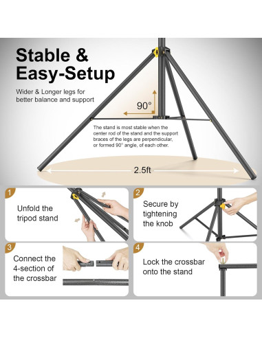 Kit de Soporte para Fondos LINCO 4171 Ajustable 3.05x1.98m