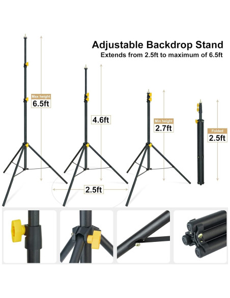 Kit de Soporte para Fondos LINCO 4171 Ajustable 3.05x1.98m