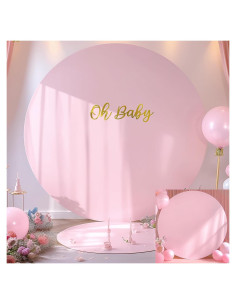 Cubierta de fondo redonda rosa Gallety 2.19m ajustable para eventos