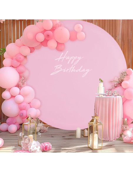 Cubierta de fondo redonda rosa Gallety 2.19m ajustable para eventos