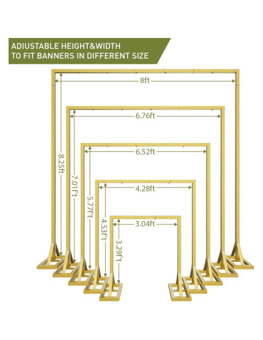 Soporte de Fondo Ajustable OGEMXU 2.5x2.4m Dorado