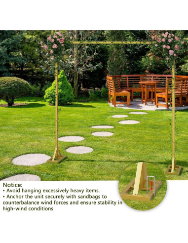 Soporte de Fondo Ajustable OGEMXU 2.5x2.4m Dorado