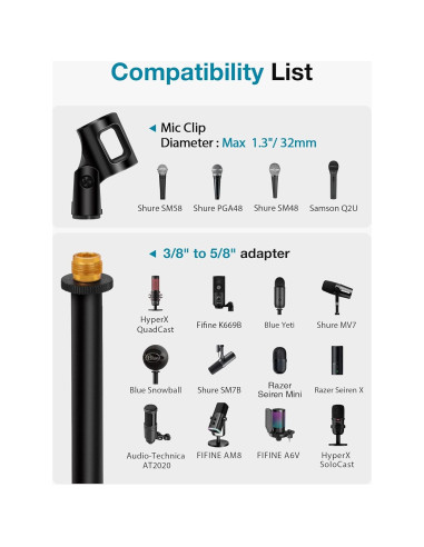 Soporte de Micrófono de Escritorio InnoGear Ajustable 26.9-39.1cm