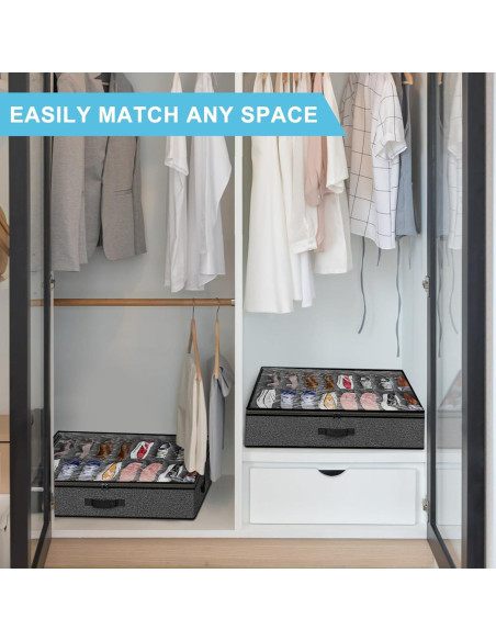 Organizador de Zapatos Bajo la Cama Besslly - 32 Pares, Gris