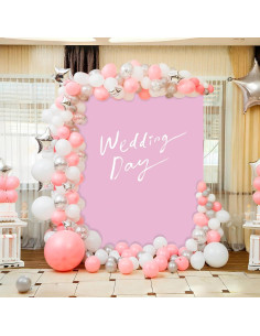 Cubierta de fondo de arco Babenest 2.01m rosa claro spandex 2