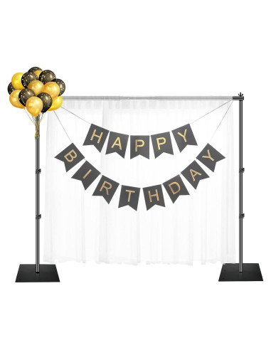 Soporte de Fondo Ajustable EMART 1.98x3.05m Metal Negro