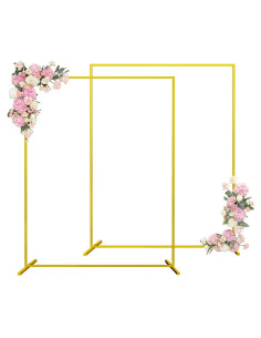 Soporte de Fondo Cuadrado Dorado LMEBE 2 Piezas 2x1.68M