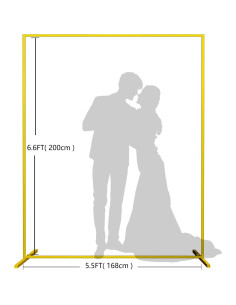 Soporte de Fondo Cuadrado Dorado LMEBE 2 Piezas 2x1.68M 2