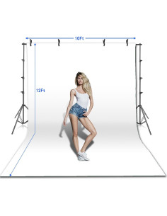 Kit de Estudio Fotográfico 3.66x3.05m Muselina Blanca HYJ-INC 2